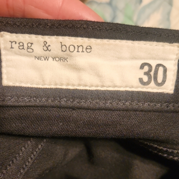Rag & Bone Wren High - Rise Slim Straight Leg Frayed Edge Black Jeans Size 30 - Picture 3 of 9